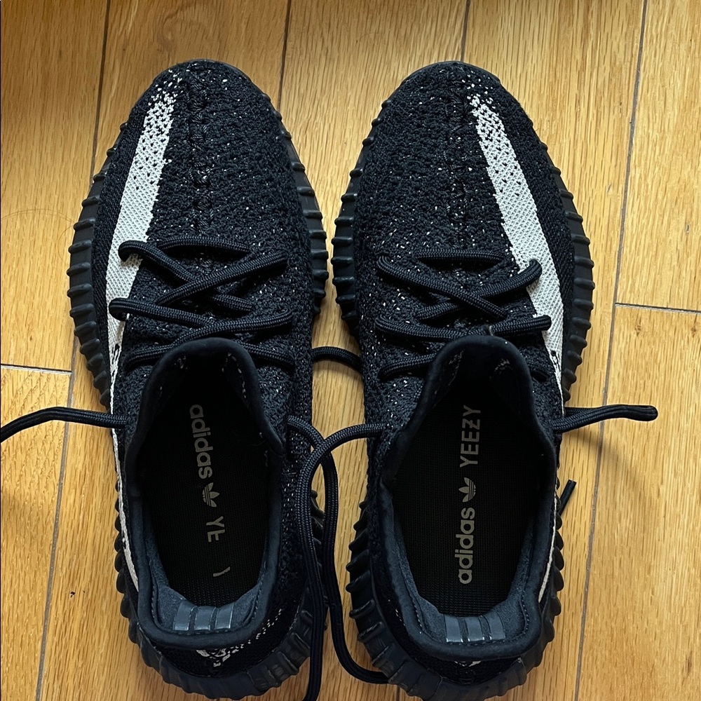 Adidas Yeezy Boost 350 Black and White Knit Sneakers